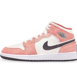 Nike Air Jordan Mid Sneakers Pink and White